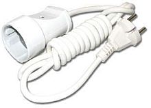 Удлинитель без заземления UNIVersal УШ-6 1-м 3,0м 6А 1300Вт IP44 белый   картинка 
